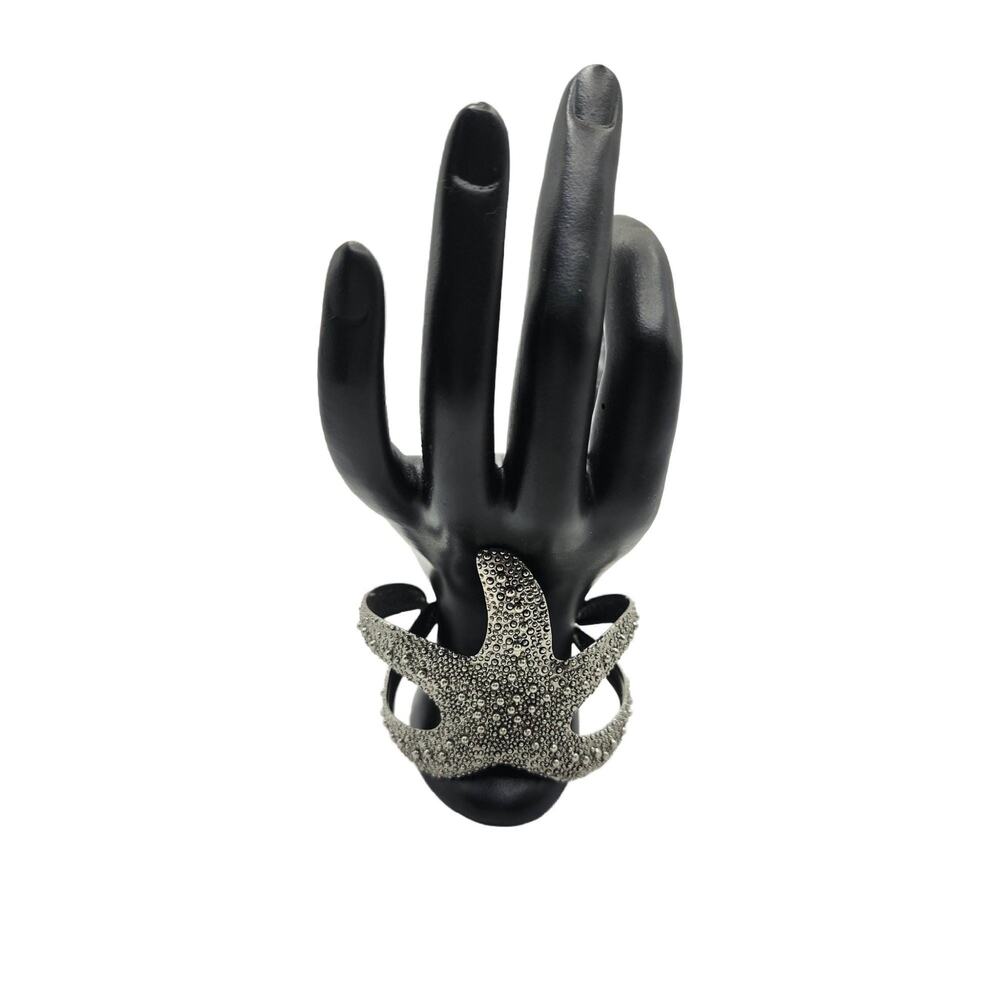 Vintage Silver Tone Starfish Cuff Bracelet